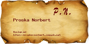 Proska Norbert névjegykártya